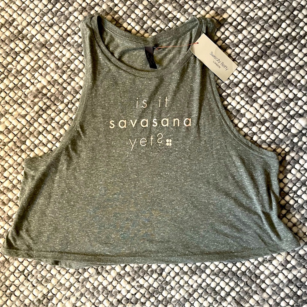 NWT swing vest crop tank top Sage green